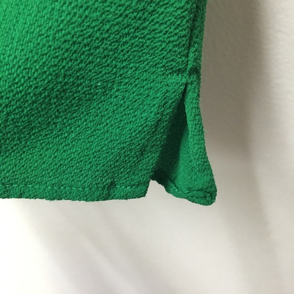 Cece Ruffle Sleeve Button Down Blouse XL Green Stretchy Office Workwear - Picture 6 of 8